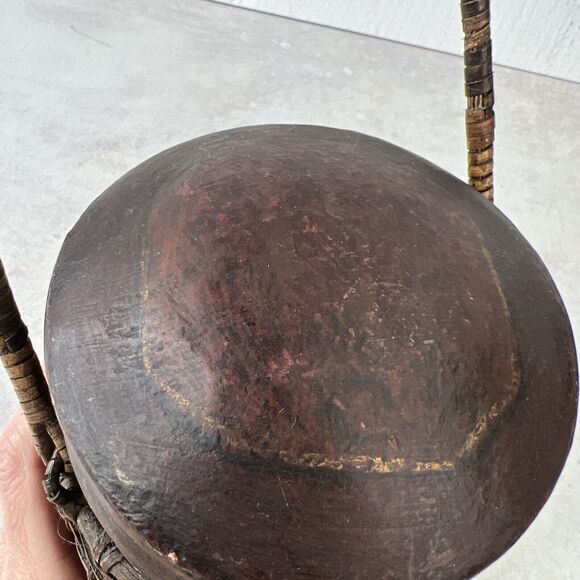 Asian Lacquered Wood And Bamboo Tea Rice Storage Box Home Decor - Picture 8 of 15